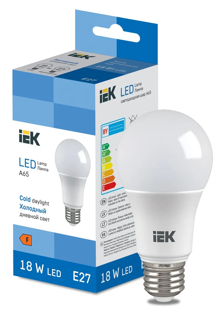 LED Bulb A65 1850lm 6500K E27 IEK LL-I-A65-18-230-65-E27