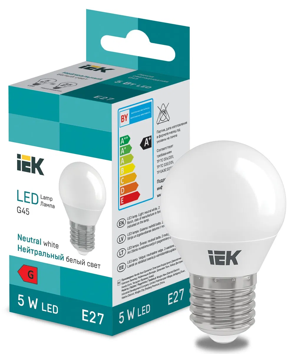 LED Globe G45 400lm 4000K E27 IEK LL-I-G45-5-230-40-E27