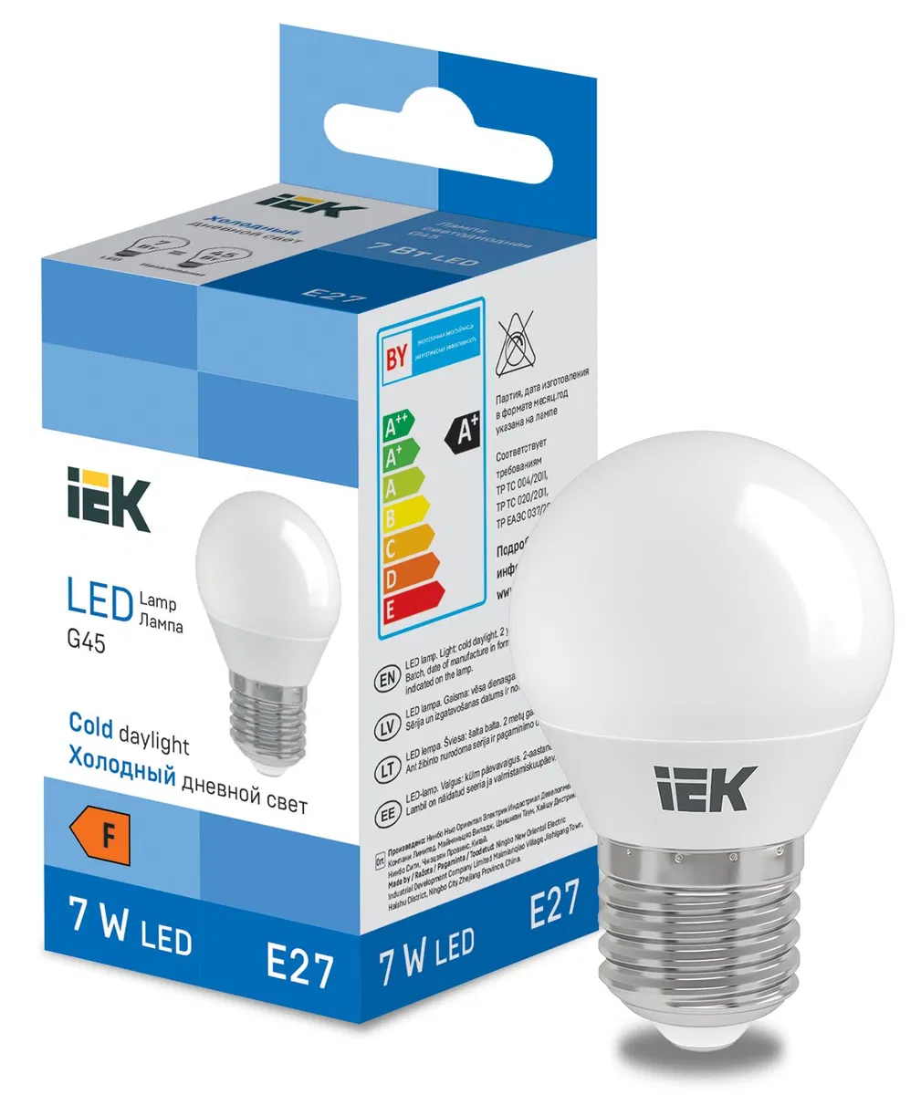 LED Globe G45 600lm 6500k E27 IEK LL-I-G45-7-230-65-E27