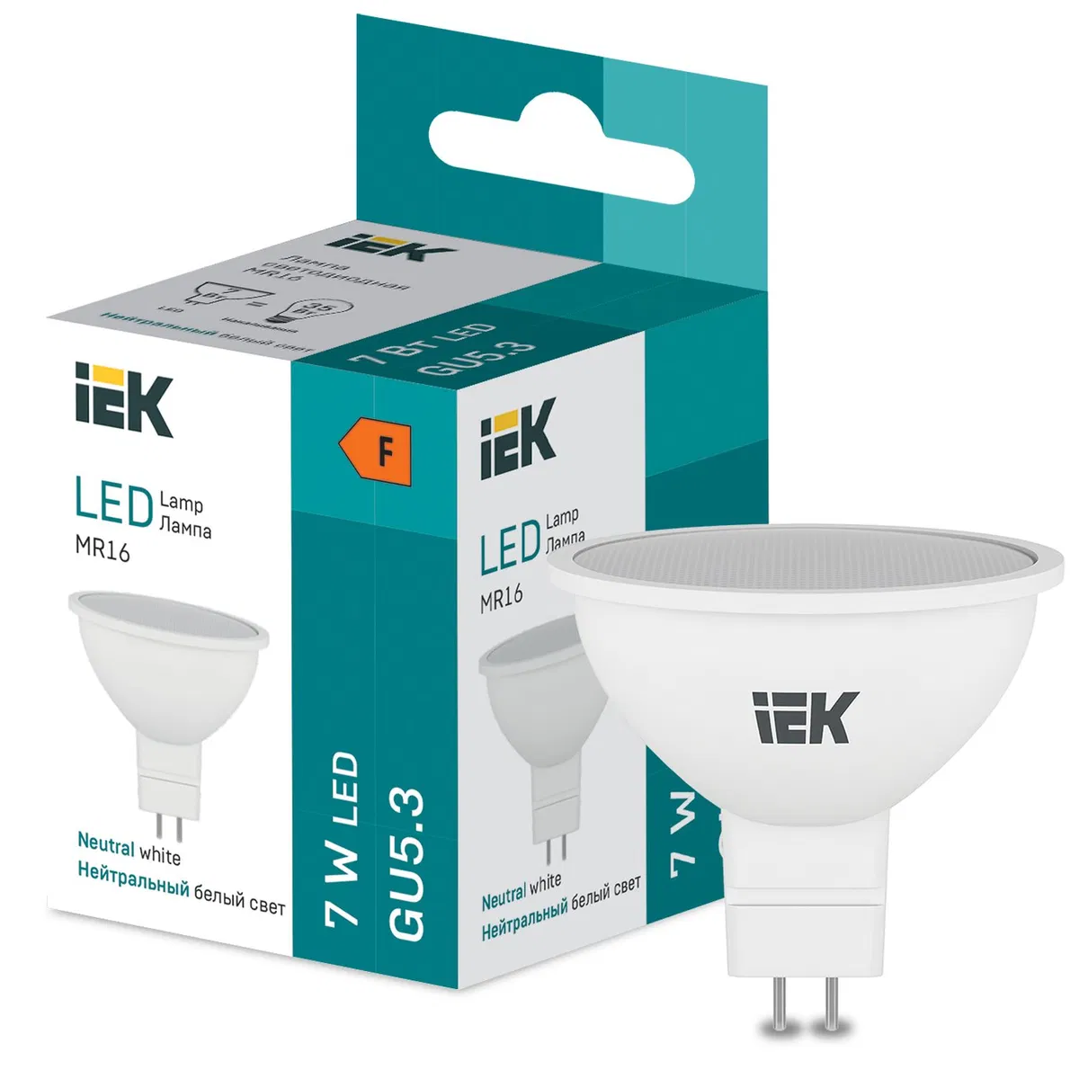 LED MR16 570lm 4000K GU5 IEK LL-I-MR16-7-230-40-GU5