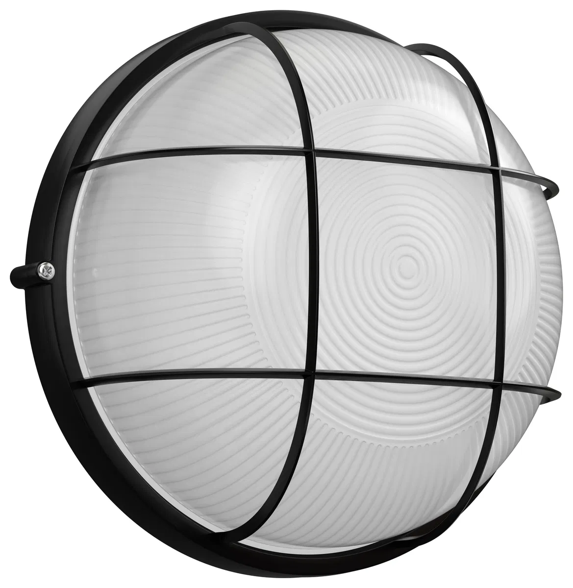 Светильник НПП1102 круг с решеткой 100Вт IP54 черный IEK LNPP0-1102-1-100-K02