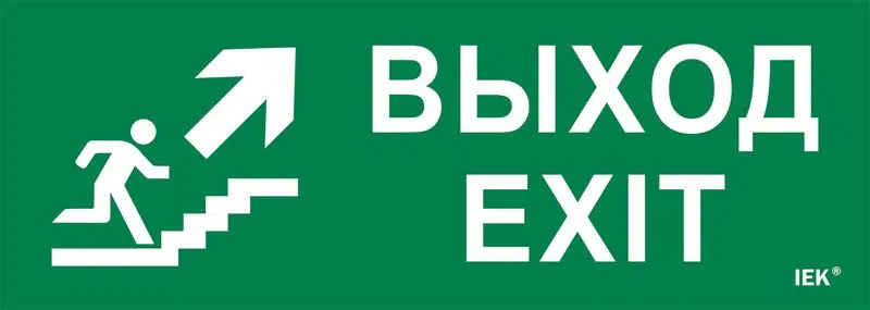 Этикетка самоклеящаяся 280х100мм "Выход/лестница вверх/фигура" IEK LPC10-1-28-10-VLVVF