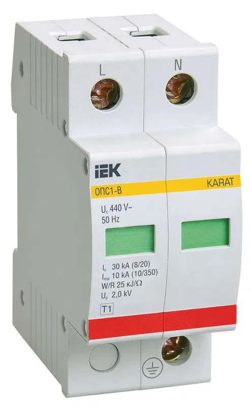 Ограничитель перенапряжения ОПС1-B 2P KARAT IEK MOP20-2-B