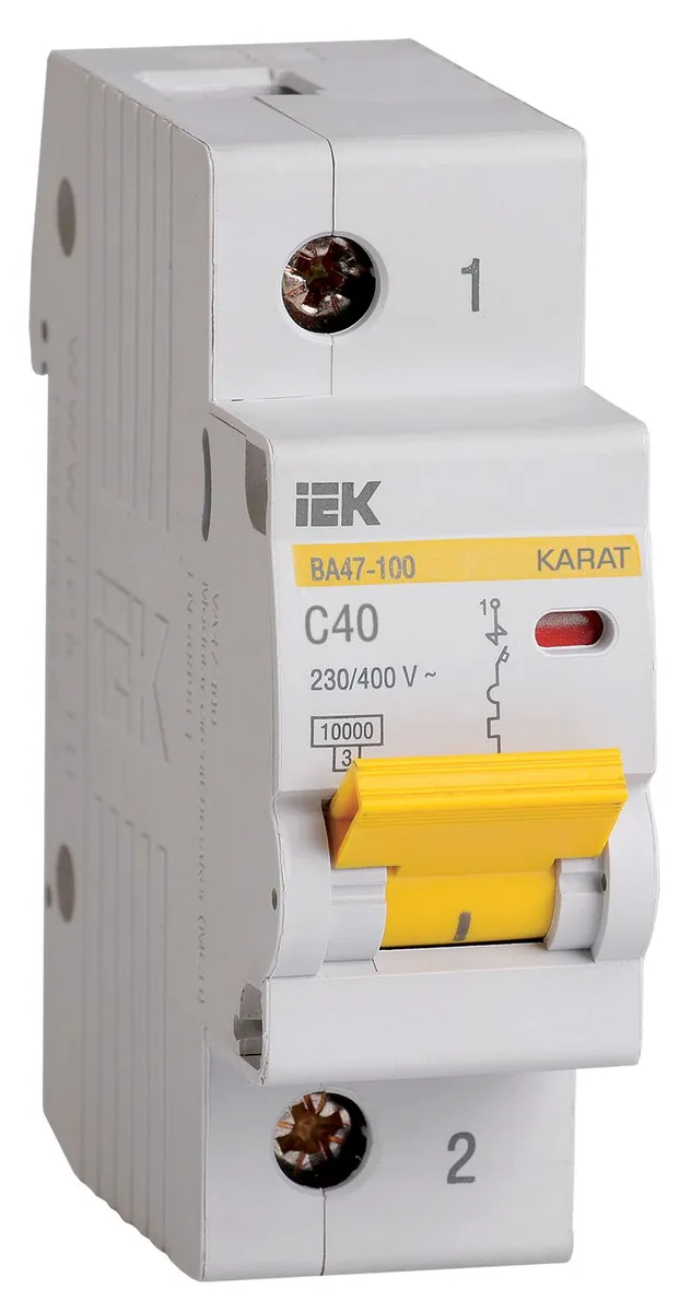 KARAT Автоматический выключатель ВА47-100 1P C 40А 10кА IEK MVA40-1-040-C