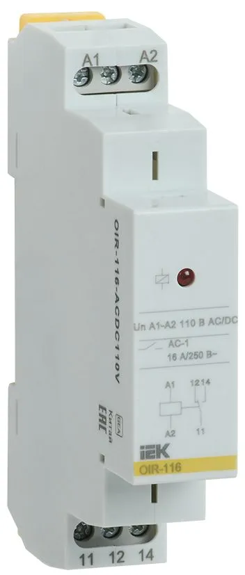 Промежут. реле.OIR 1 конт (16А). 110 В AC/DC IEK OIR-116-ACDC110V IEK