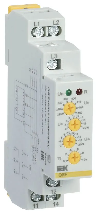 Реле контроля фаз ORF-05 трехфазное 220-460В AC IEK