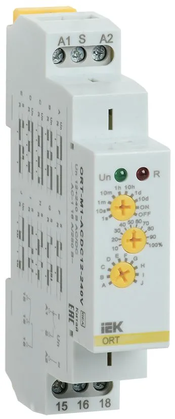 Реле времени ORT многофункциональное 1 конт. 12-240 В AC/DC IEK ORT-M1-ACDC12-240V IEK