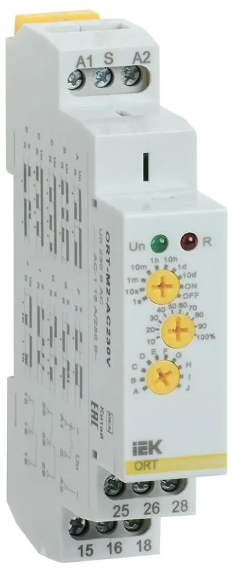 Реле времени ORT многофункциональное 2 контакта 230В AC IEK ORT-M2-AC230V