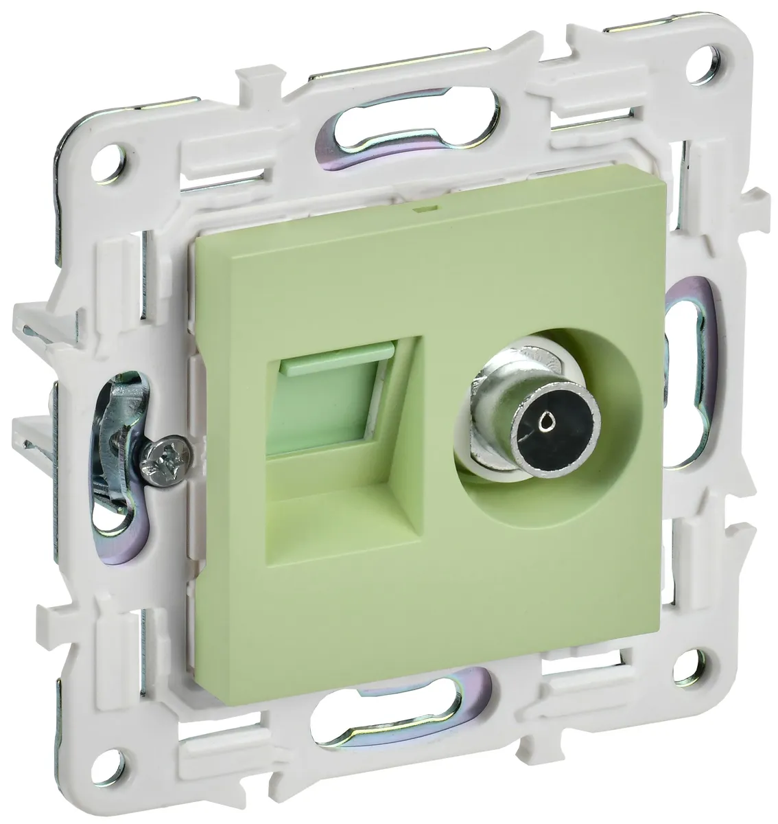 SKANDY Розетка двойная TV+RJ45 кат.6 SK-A15G мятный IEK SK-AK20-2-K06