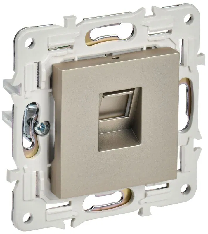 Розетка компьютерная RJ45 кат.5E SKANDY SK-K01Sh шампань IEK SK-K10-1-K37