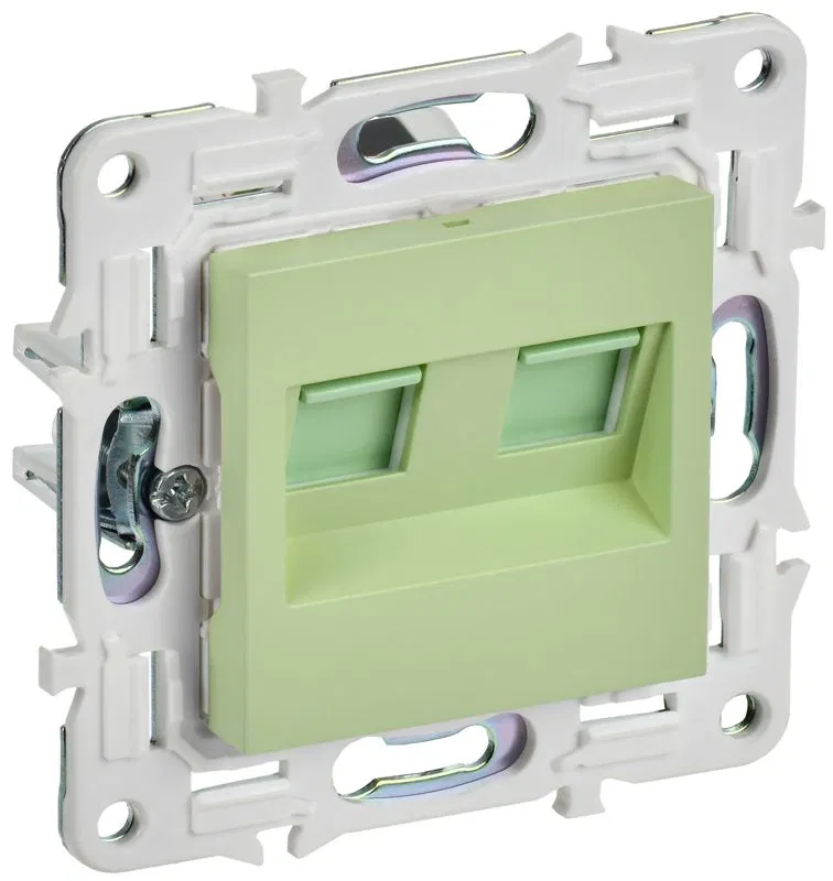 Розетка компьютерная двойн. RJ45 кат.5E SKANDY SK-K03G мятный IEK SK-K20-1-K06