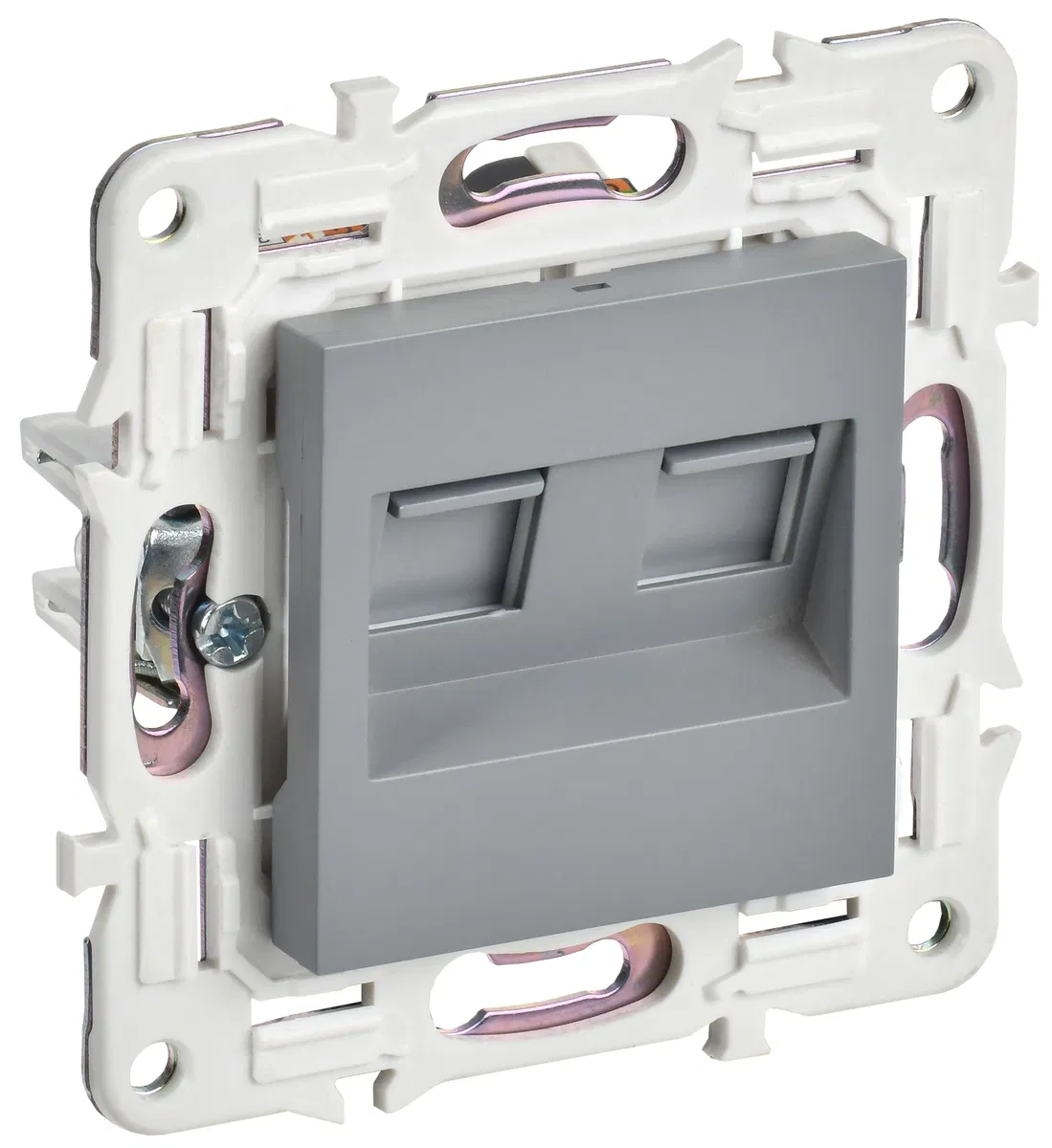 SKANDY Розетка компьютерная двойная RJ45 кат.6 SK-K04Gr серый IEK SK-K20-2-K03