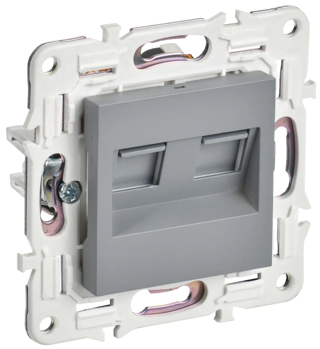 SKANDY Розетка компьютерная двойная RJ45 кат.6 SK-K04Gr серый IEK SK-K20-2-K03