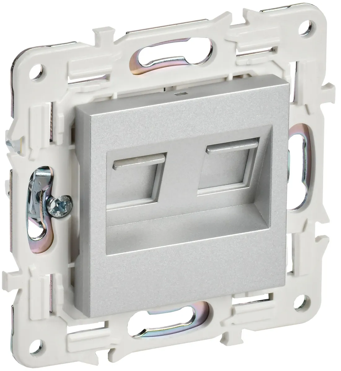 SKANDY Розетка компьютерная двойная RJ45 кат.6 SK-K04S серебряный IEK SK-K20-2-K23