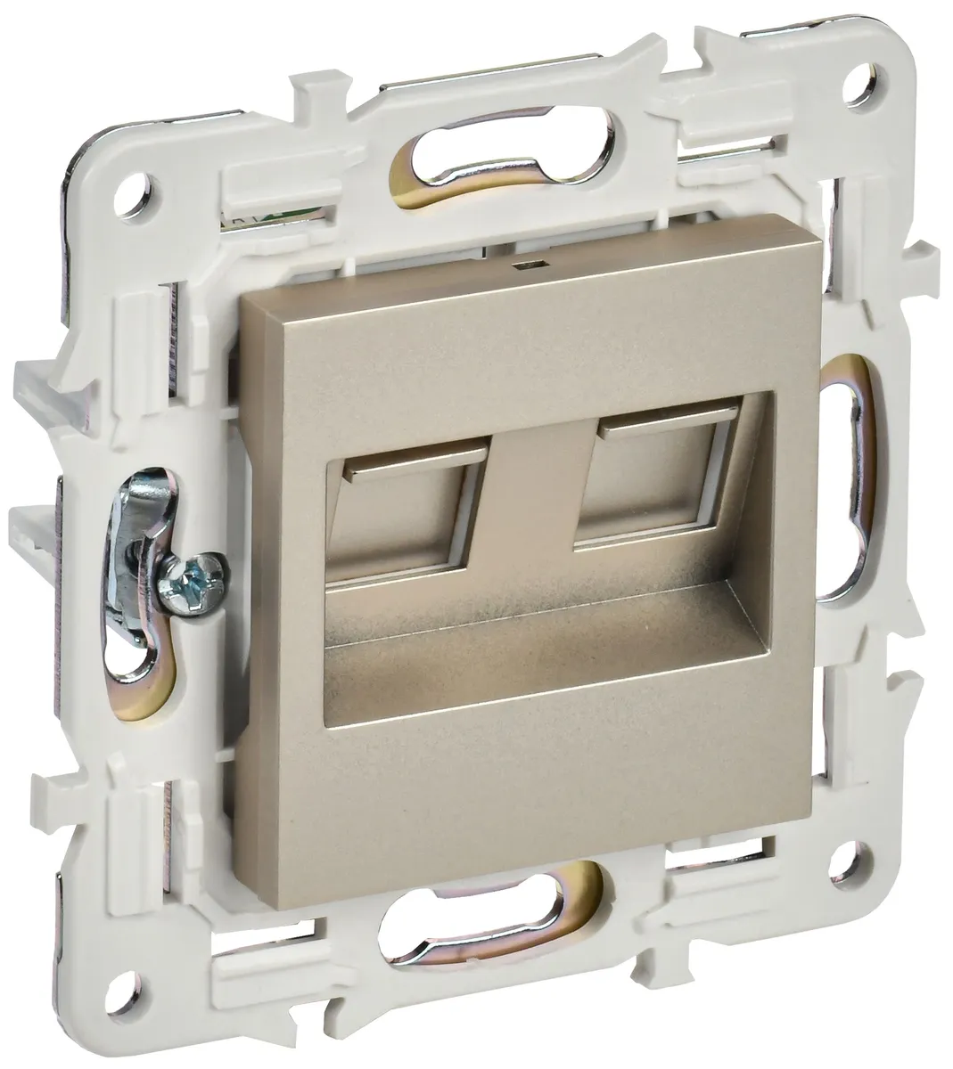 SKANDY Розетка компьютерная двойная RJ45 кат.6 SK-K04Sh шампань IEK SK-K20-2-K37