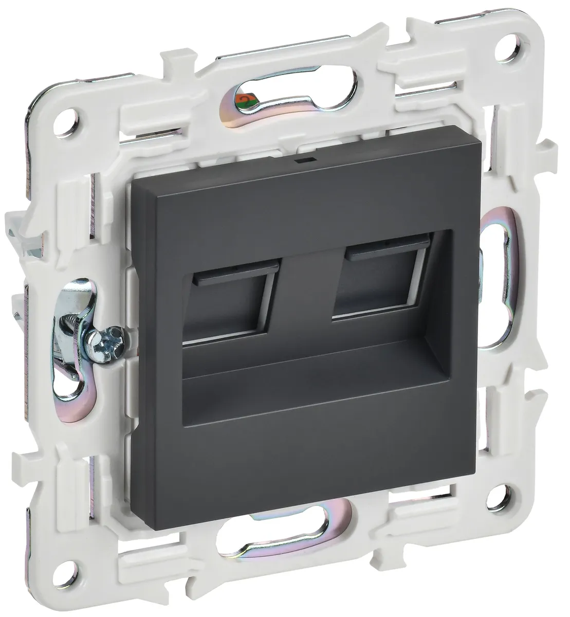 SKANDY Розетка компьютерная двойная RJ45 кат.6 SK-K04T титан IEK SK-K20-2-K48