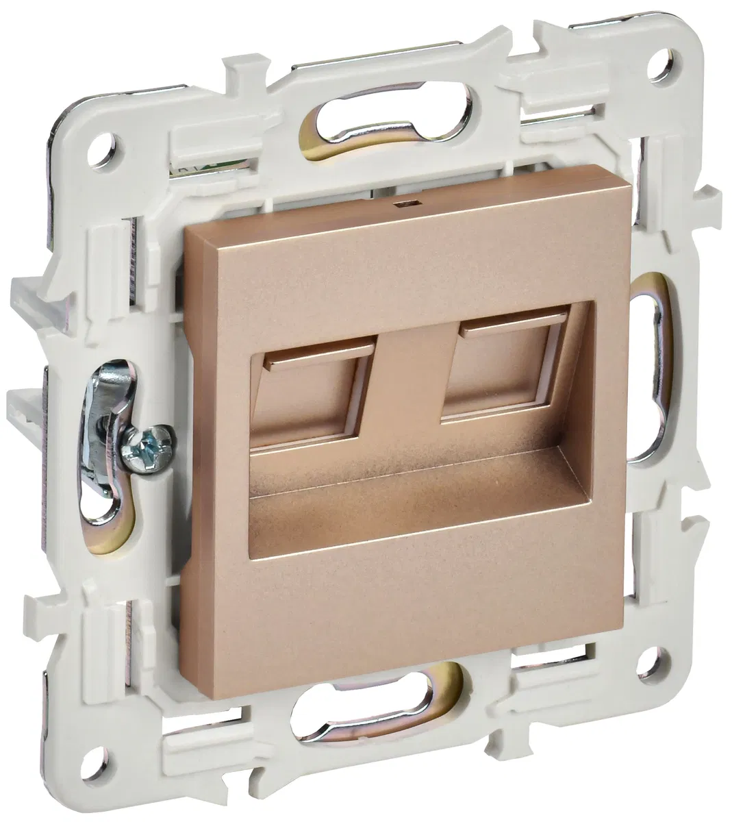 SKANDY Розетка компьютерная двойная RJ45 кат.6 SK-K04Sa песочный IEK SK-K20-2-K98