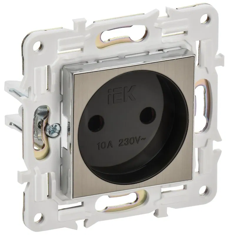 Розетка SKANDY 10А без заземл. без защ. шторок SK-R02N никель IEK SK-R10-10-K50