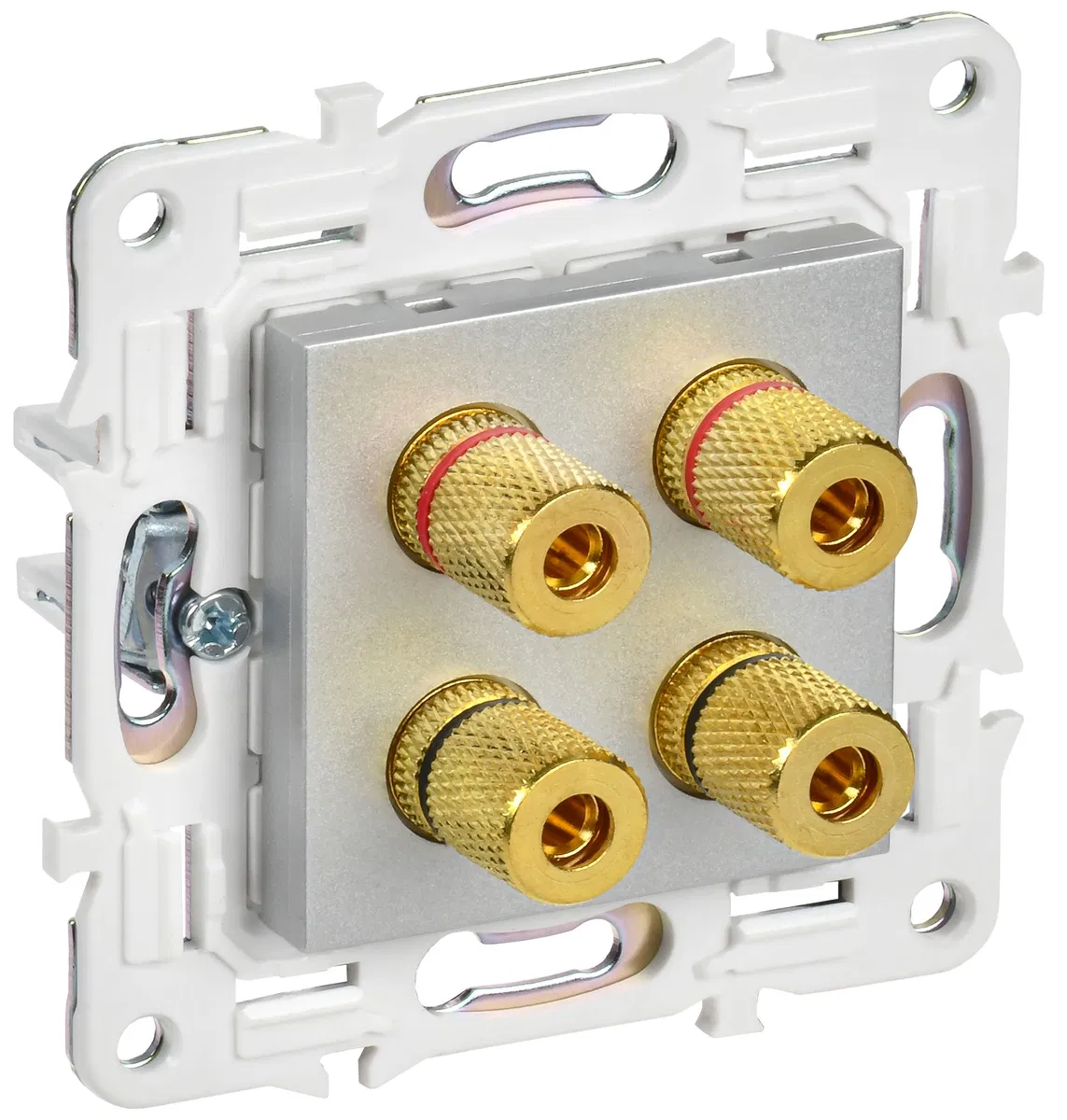 SKANDY Аудиорозетка 4-местная SK-A01S серебряный IEK SK-S40-K23