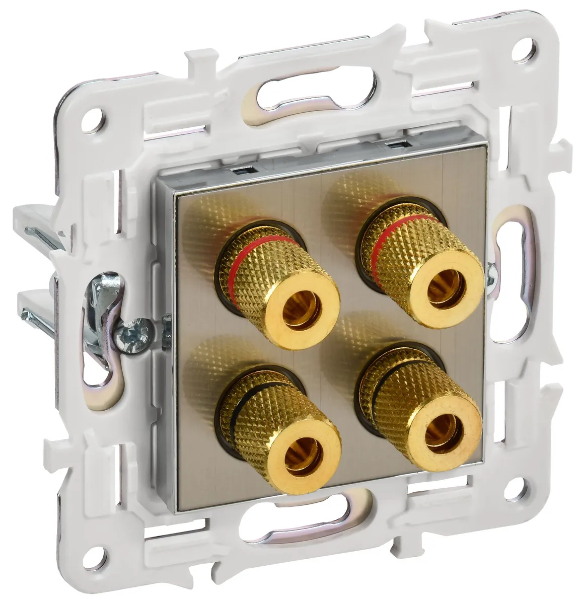 SKANDY Аудиорозетка 4-местная SK-A01N металл никель IEK SK-S40-K50