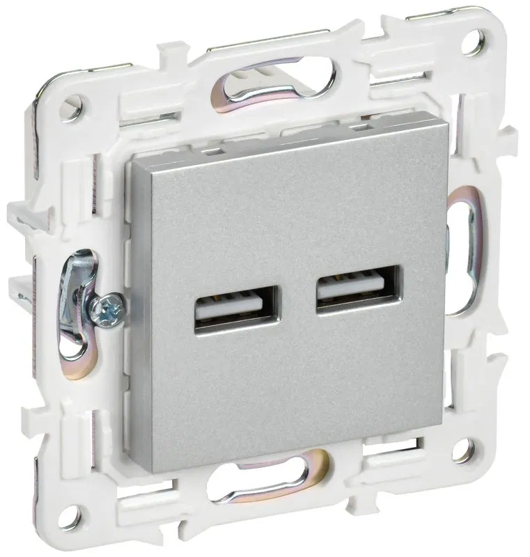 Розетка USB A+A 3.1А SKANDY SK-R15S серебр. IEK SK-U21-D31-K23