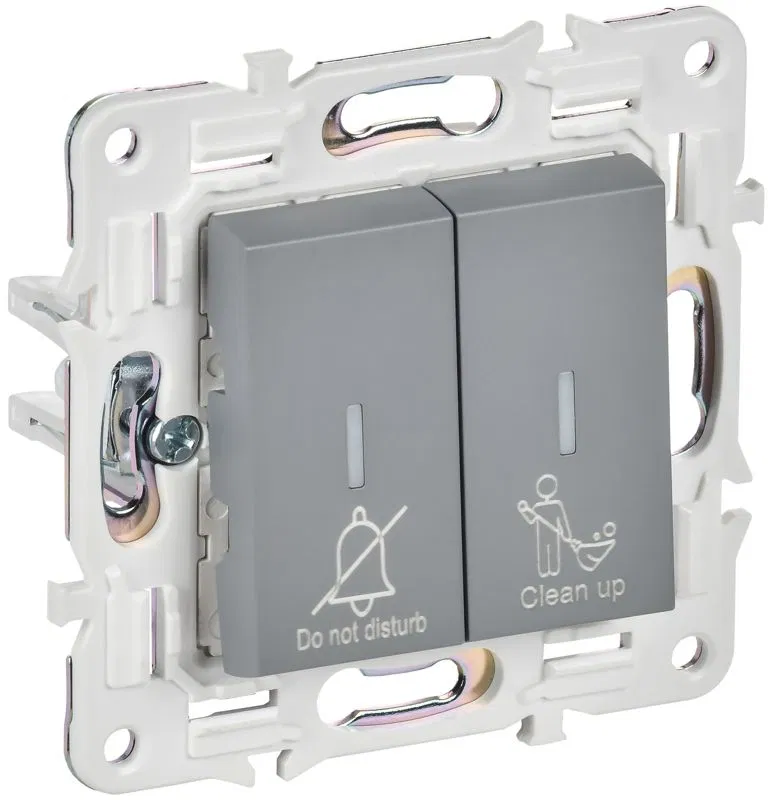 Выключатель 2-кл. SKANDY 10А SK-V16Gr для отелей с индикацией сер. IEK SK-V20-2-10-K03