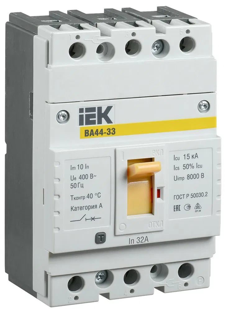 Выключатель автоматический ВА44-33 3Р 32А 15кА IEK SVA4410-3-0032