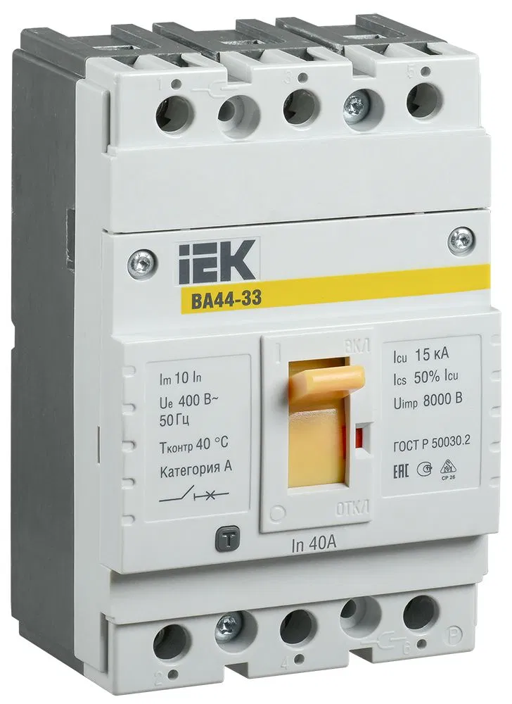 Выключатель автоматический ВА44-33 3Р 40А 15кА IEK SVA4410-3-0040