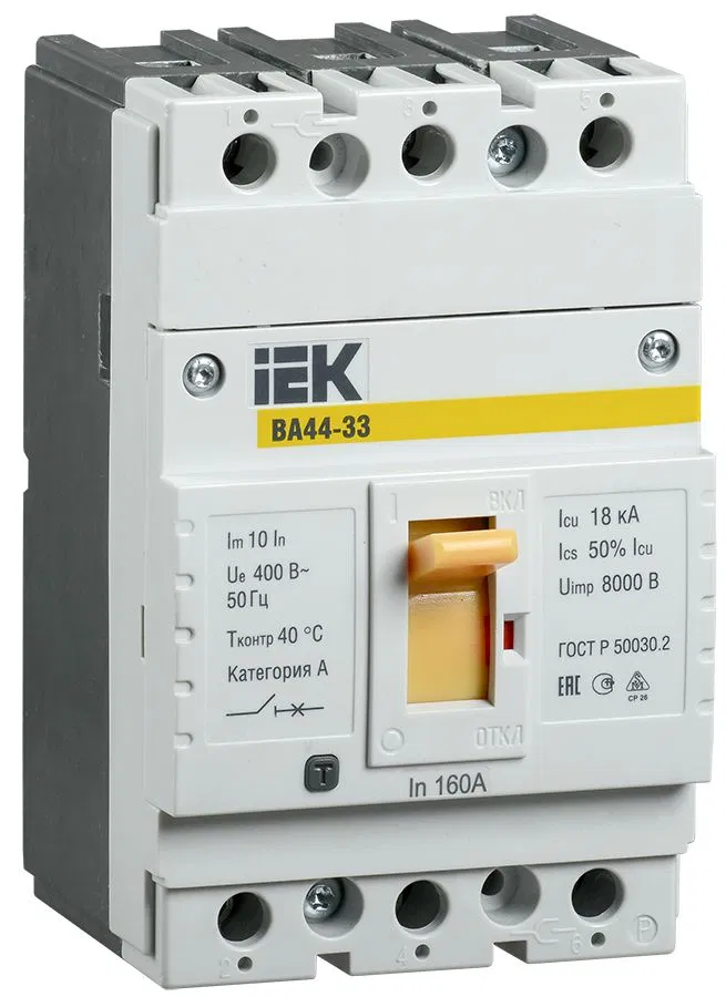 Выключатель автоматический ВА44-33 3Р 50А 15кА IEK SVA4410-3-0050