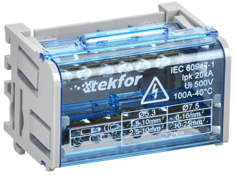 Шины на DIN-рейку (кросс-модуль) ШНК 2х7 L+PEN TEKFOR IEK TF-DN10-2-07-100