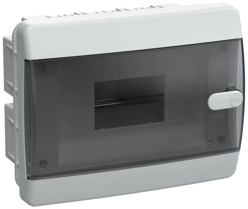 Корпус ЩРВ-П-8 UNION Compact IP41 черн. прозр. дверь пластик. IEK UIC-KP12-V-08-41-K01