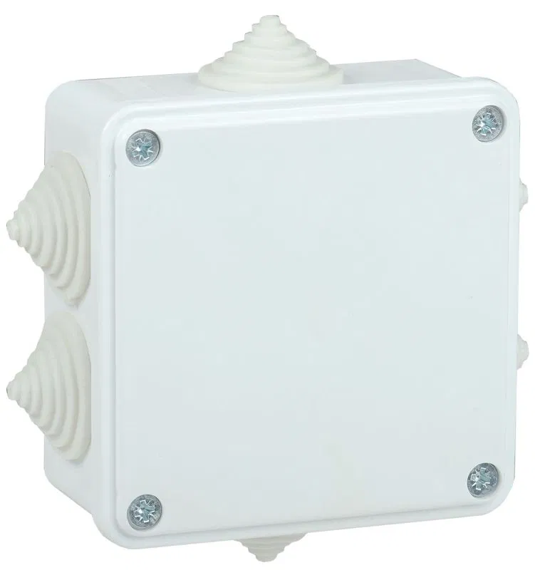 Коробка распаячная ОП КМ 100х100х45 IP44 6 вводов бел. IEK UKO11-100-100-045-K01-44