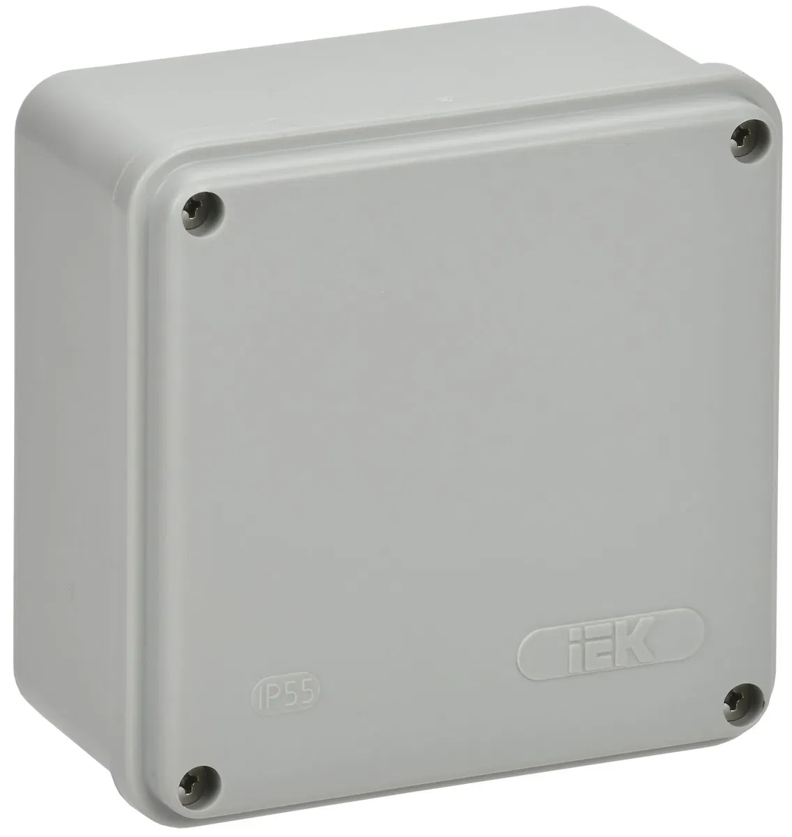 Коробка распаячная КМ41259 для открытой проводки безгалогенная (HF) 100х100х50мм гладкие стенки IP44 серая IEK UKO11-100-100-050-K41-44S