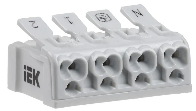 Клемма пружинная соединительная КСПз4-2L+N+PE IEK UKZ-B06-4P-F0-E1-10