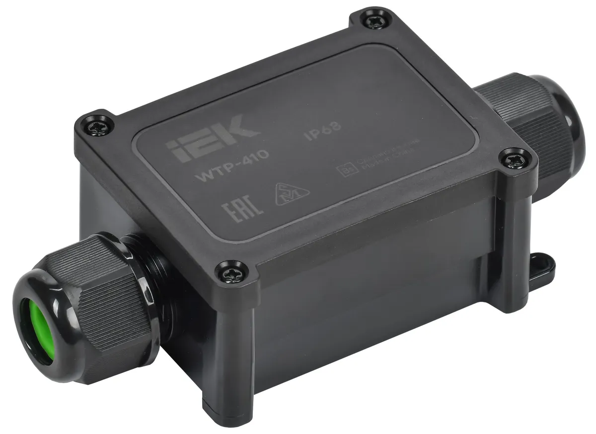 Коробка распределительная герметичная WTP-410 IP68 2 ввода IEK UWB20-I-450-40-02-68