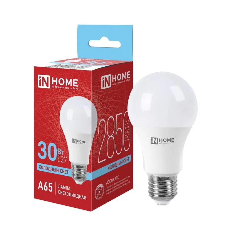Лампа светодиодная LED-A65-VC 30Вт грушевидная 6500К E27 2850лм 230В IN HOME 4690612066257