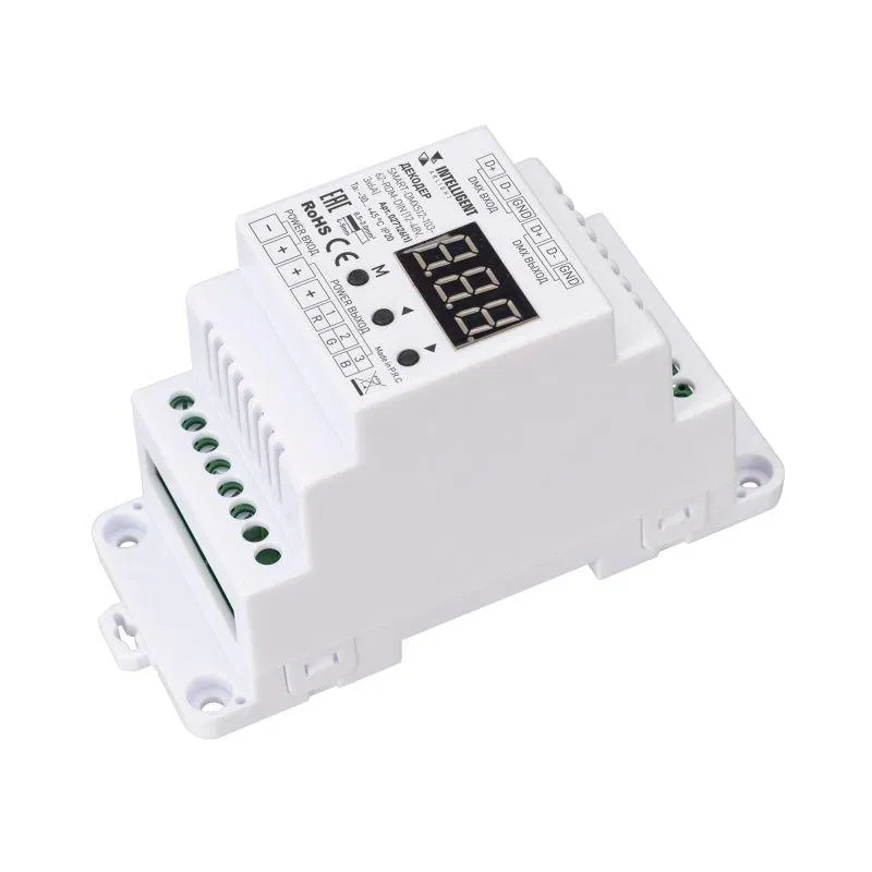Декодер SMART-DMX512-103-62-RDM-DIN 12-48В 3х6А IP20 пластик INTELLIGENT ARLIGHT 027126 1 027126(1)