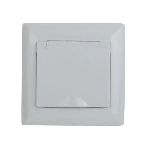 Розетка 1-м СП Solo 4-207-01 16А 250В IP20 2P+E Schuko с заземл. защ. шторки защ. крышка бел. Intro Б0053689
