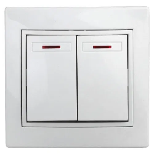 Выключатель 2-кл. СП Plano 10А IP20 1-105-01 250В с подсветкой бел. Intro Б0053773