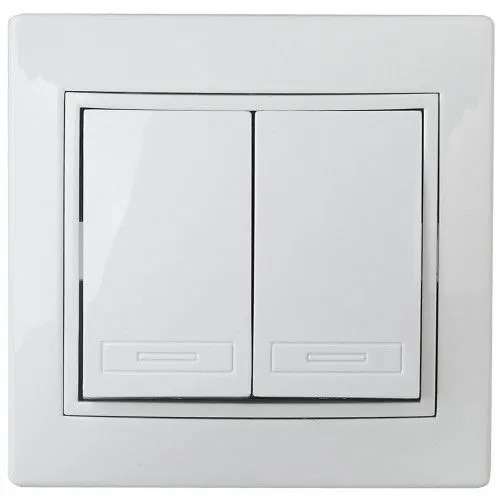 Переключатель 2-кл. СП Plano 1-107-01 10А 250В IP20 бел. Intro Б0053802