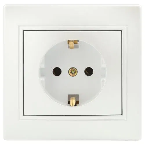 Розетка 1-м СП Plano 1-202-06 16А IP20 250В 2P+E Schuko перламутр Intro Б0053883