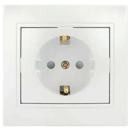 Розетка 1-м СП Plano 1-206-06 16А IP20 250В 2P+E Schuko защ. шторки перламутр Intro Б0053929