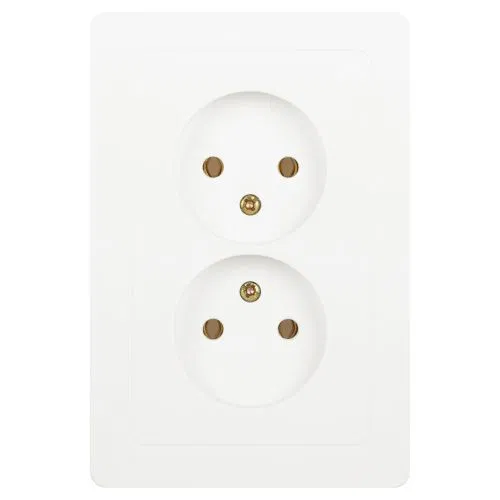 Розетка 2-м СП Style 7-204-01 16А IP20 250В 2х2P без заземл. бел. Intro Б0060641