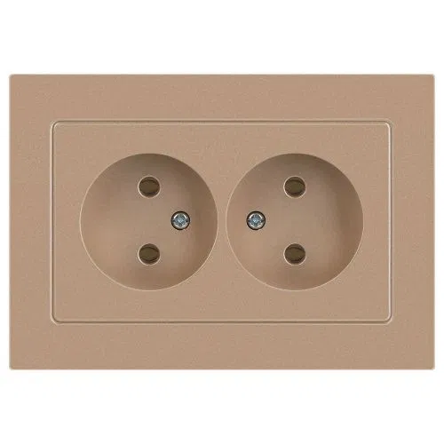 Розетка 2-м СП Accent 6-204-04 16А IP20 250В 2P AL/CU шампань Intro Б0063462