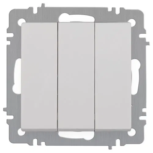 Выключатель 3-кл. СП Accent 6-106-01 10А IP20 250В AL/CU бел. Intro Б0063531