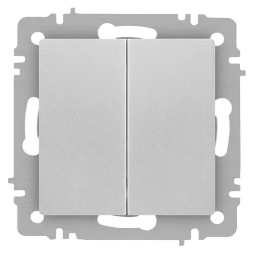 Переключатель 2-кл. СП Accent 6-107-03 10А IP20 250В AL/CU алюм. Intro Б0063560