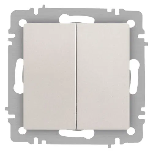 Переключатель 2-кл. СП Accent 6-107-06 10А IP20 250В AL/CU перламутр. Intro Б0063566
