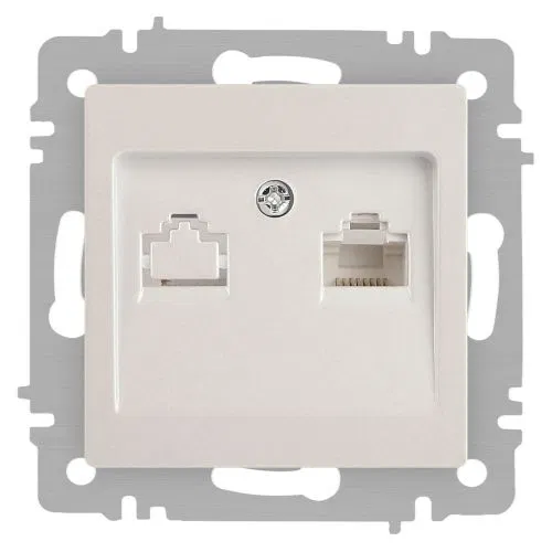 Розетка компьютерная 1-м СП Accent 6-303-06 RJ45 IP20 перламутр. Intro Б0063636