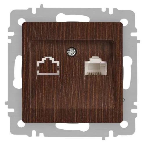 Розетка компьютерная 1-м СП Accent 6-303-10 RJ45 IP20 венге Intro Б0063643