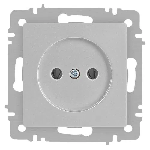 Розетка 1-м СП Accent 6-201-03 16А IP20 250В 2P алюм. Intro Б0063661